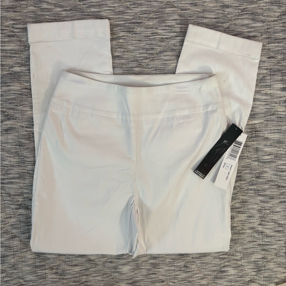 Tribal White Pull-On Cropped Straight Leg Pants Sz 4 NWT | Tribal Women Pants -